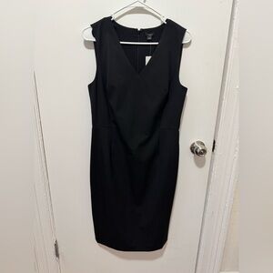 Ann Taylor Factory Black V-Neck Midi Dress